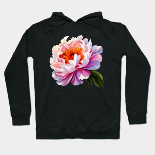 Elegant Ombre Pink Peony Flower Watercolor Floral Art Hoodie